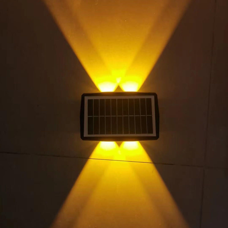 Lampe murale à LED en forme de trapèze carré étanche et créative à énergie solaire 