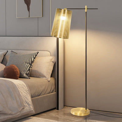 Nordic Luxury Gold Cylinder Iron 1-Light Standing Floor Lamp