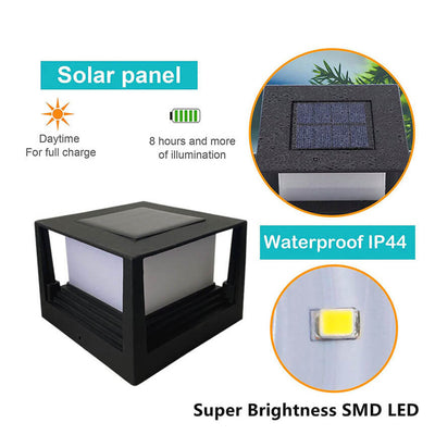Moderne Solar-LED-wasserdichte Wandsäulen-Scheinwerfer-Außenleuchte 