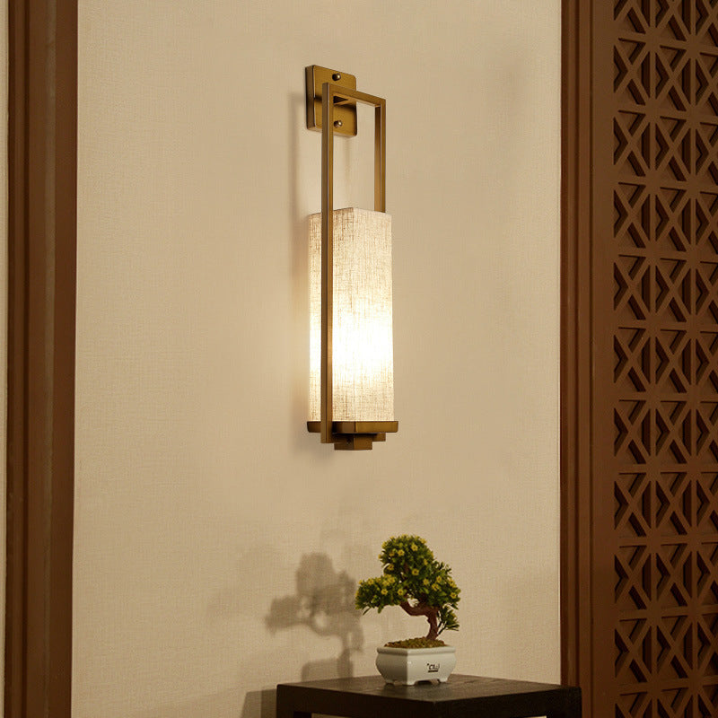 Modern Classical Minimalist Iron Cloth 1-Light Wall Sconce Lamp