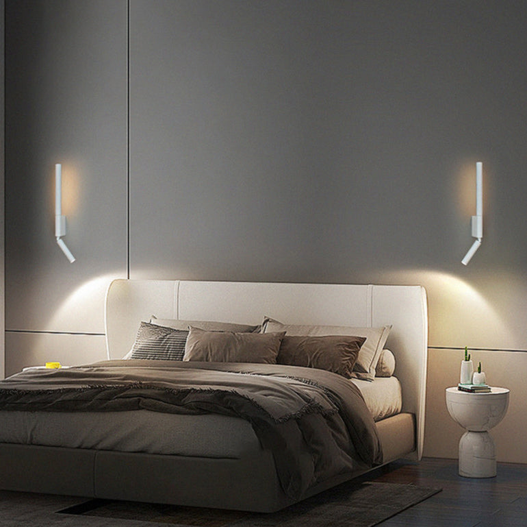 Modern Minimalist Aluminum Stirp Adjustable Spotlight LED Wall Sconce Lamp For Bedroom