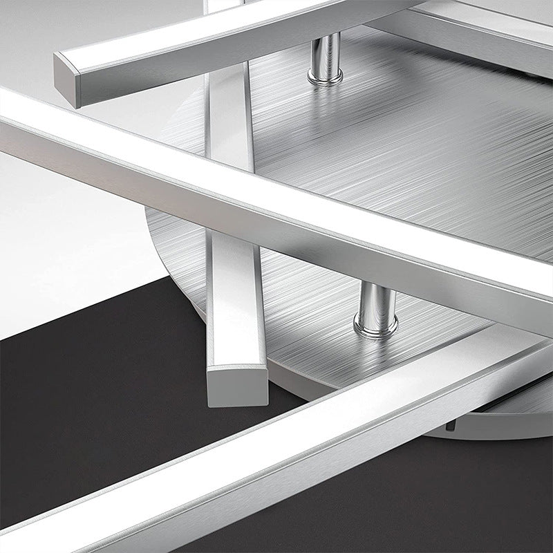 Modern Minimalist Line Geometry Aluminum LED Semi-Flush Mount Ceiling Light For Living Room