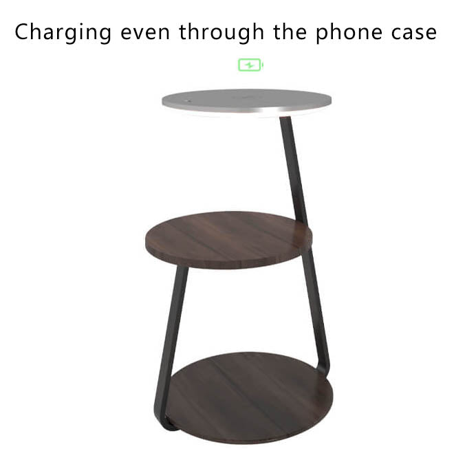 Modern Minimalist Column Storage Shelf Wireless Charging LED One Floor Lamp