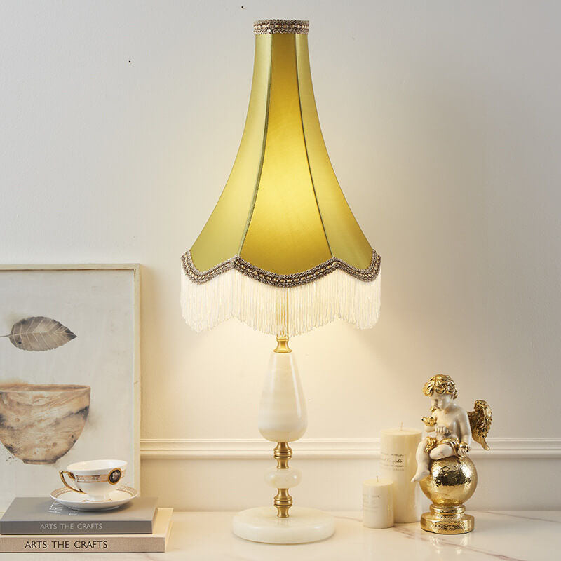 Lampe de Table à Franges Rétro Française en Cuivre à 1 Lumière 
