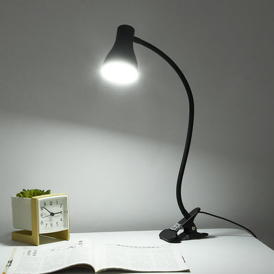 Lámpara de mesa LED de estudio con protección ocular USB negra moderna con clip 