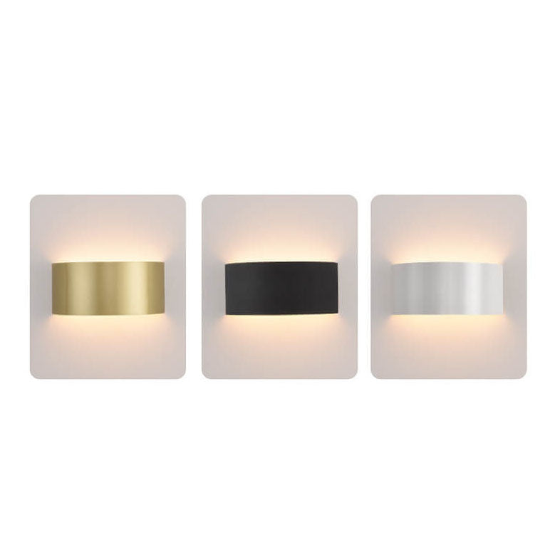 Minimalist Solid Color Iron Half-circle LED Wall Sconce Lamp