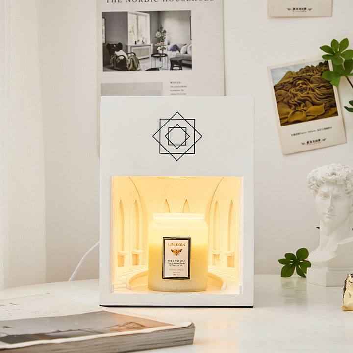Moderne, minimalistische, quadratische Harz-Tischlampe mit 1 Licht und schmelzendem Wachs