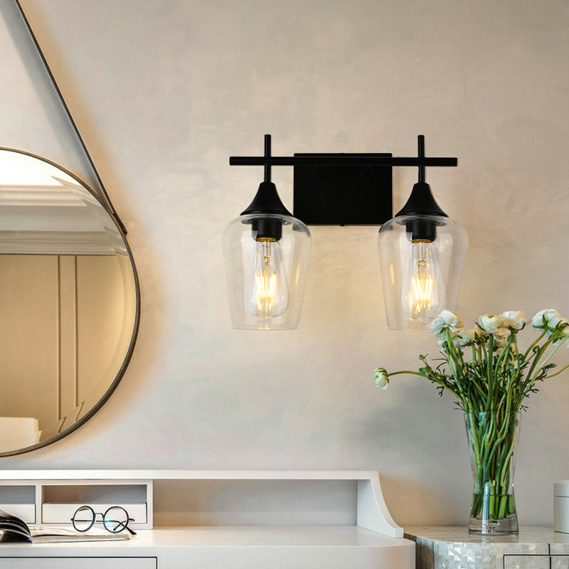 Lámpara de Aplique de Pared de 2/3 Luces de Hierro con Copa de Vino Industrial Simple 