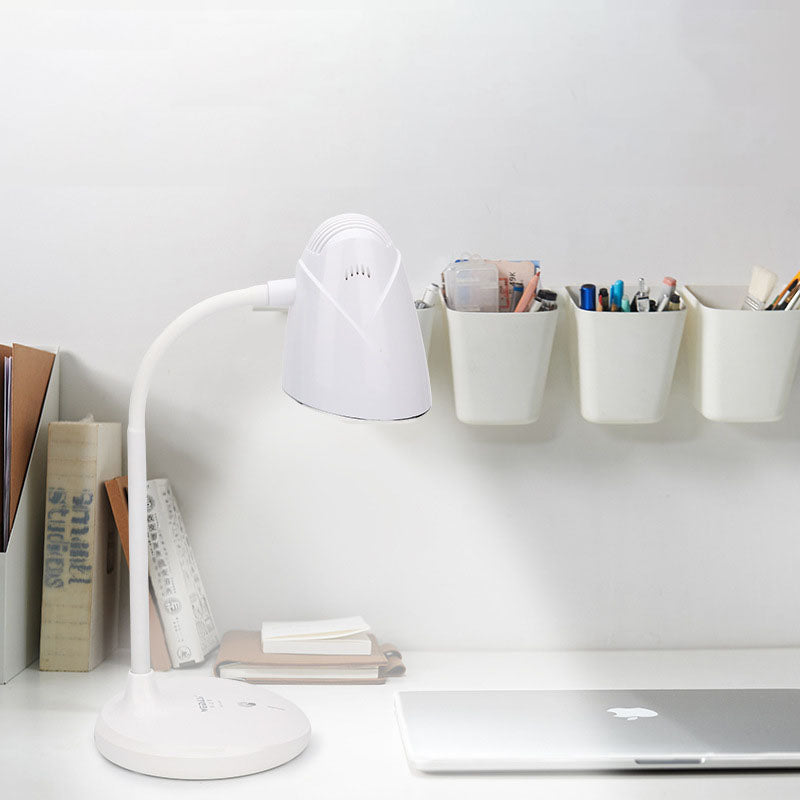 Lampe de bureau tactile multifonctionnelle à cône blanc, Rechargeable par USB, Protection des yeux, Simple 