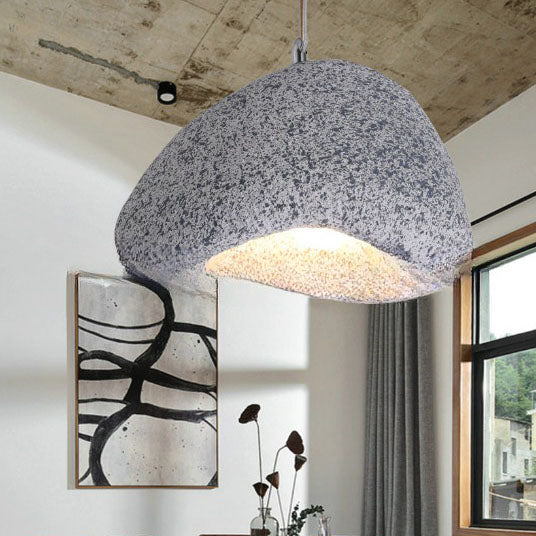 Japanese Wabi-sabi Resin Imitation Stone 1-Light Pendant Light