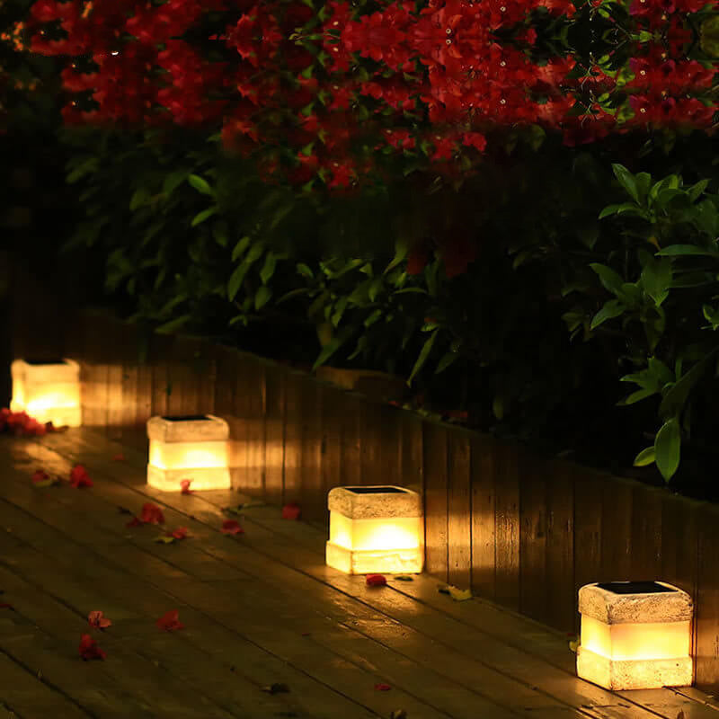 Solar Waterproof Simulation Stone Design LED Outdoor Garden Decorative Lamp