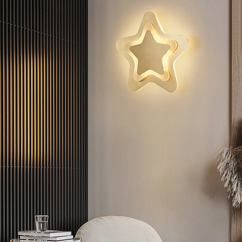Nordische Luxus Messing Sternform LED Wandleuchte 