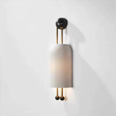 Modern Minimalist Striped Glass Metal 1-Light  Wall Sconce Lamp