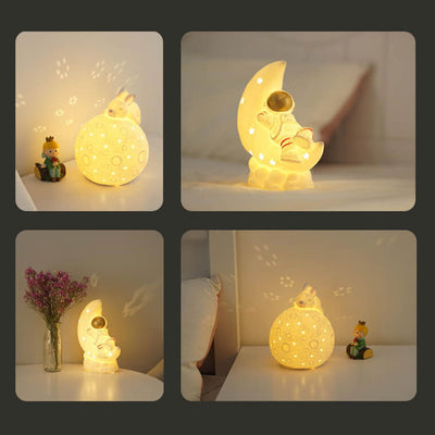 Modern Creative Astronaut Rabbit USB Rechargeable LED Night Light Table Lamp