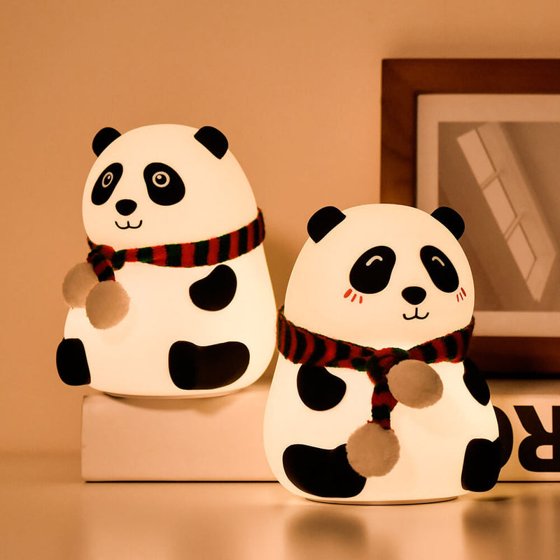 Kindliche Cartoon Mini Panda Silikon LED Nachtlicht Tischlampe 