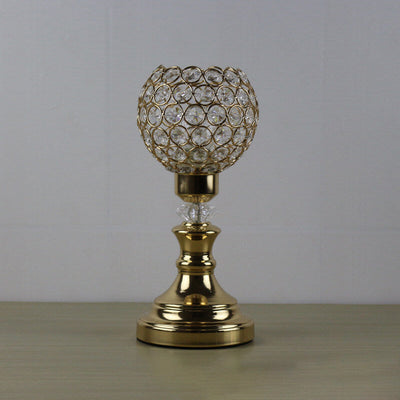 European Luxury Crystal Ball 1-Light Art Table Lamp