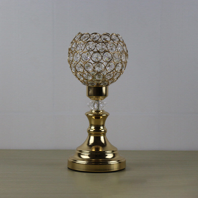 Lampe de Table Artistique à 1 Lumière avec Boule de Cristal de Luxe Européenne 