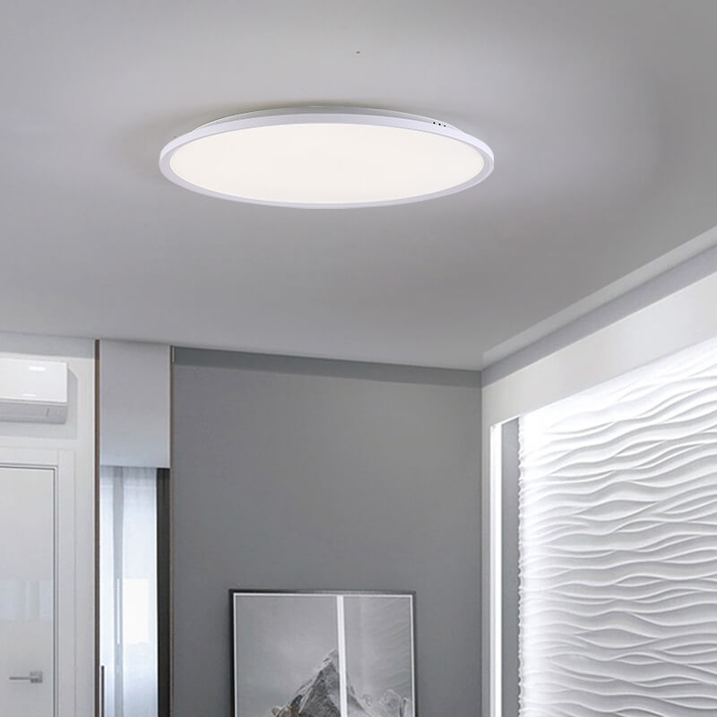 Modern Minimalist Acrylic Aluminum Round Shade LED Flush Mount Ceiling Light For Living Room