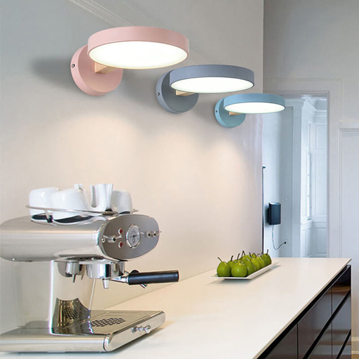 Lámpara de pared LED Nordic Creative Round Macaron Color 