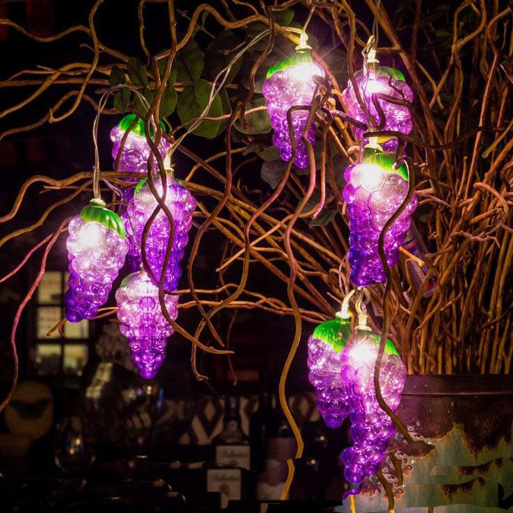 Lumières de Guirlande de Fruits Raisin LED Batterie USB Guirlande Décorative 