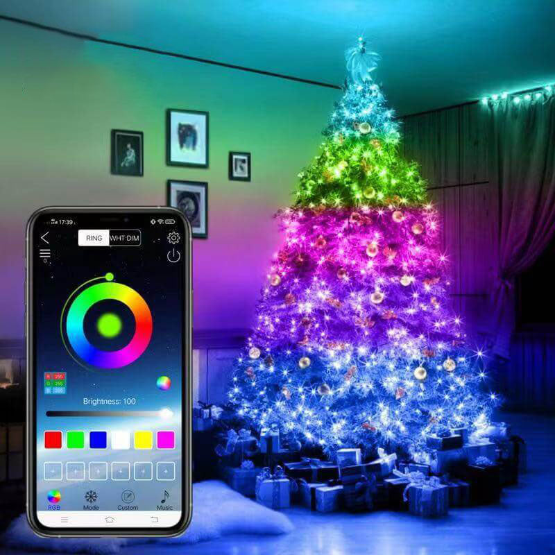Guirlandes Lumineuses Décoratives Intelligentes Musique USB Bluetooth Application Fil de Cuivre Lumières Décoratives 