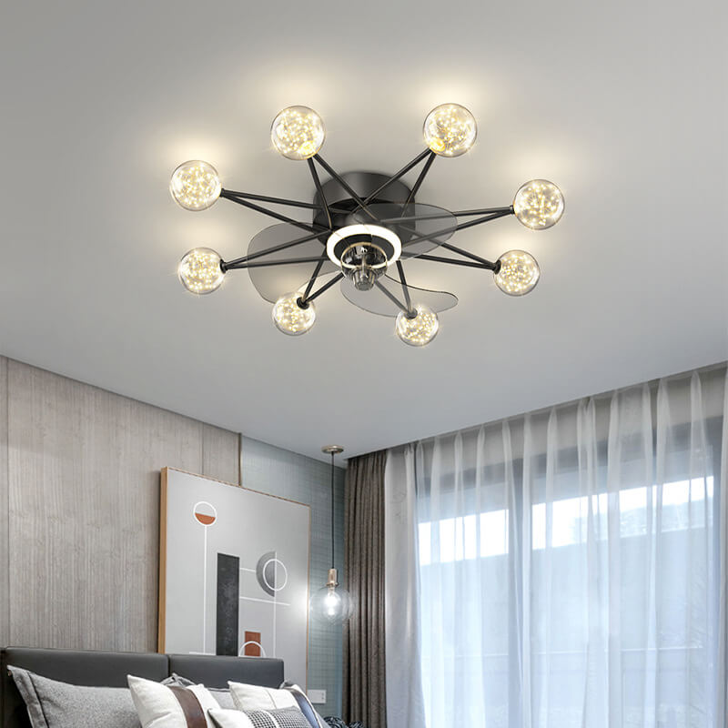 Modern Minimalist Creative Star LED Flush Mount Ceiling Fan Light