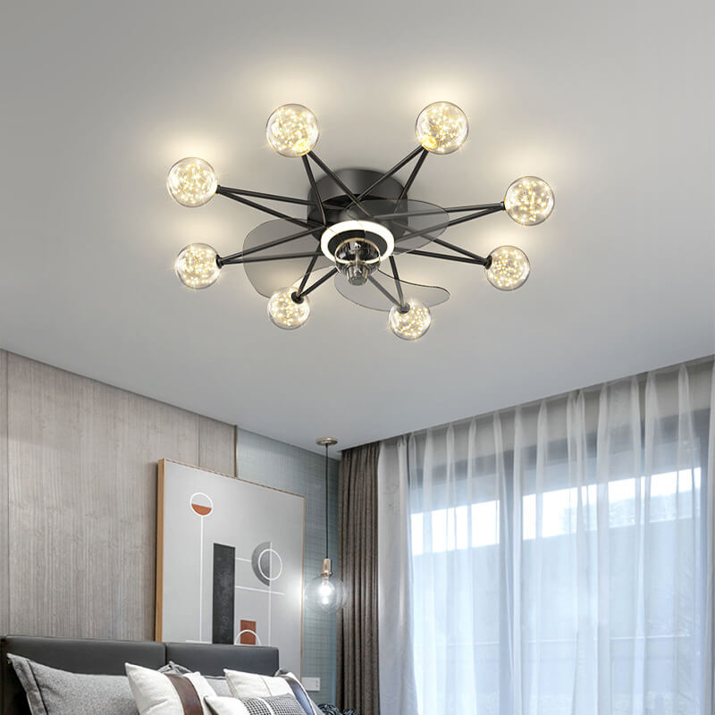Modernes, minimalistisches, kreatives LED-Deckenventilator-Licht für bündige Montage