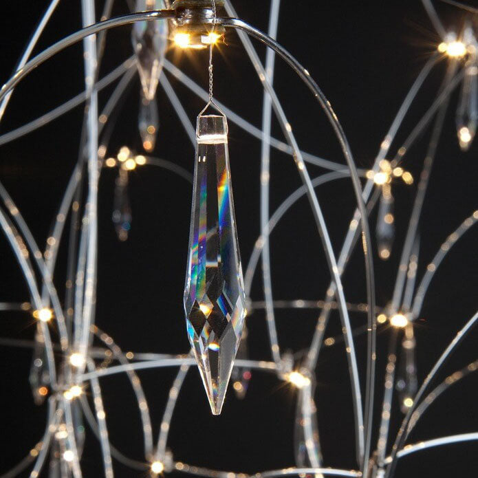 Araña de Cristal LED de Latón con Malla Minimalista Moderna 