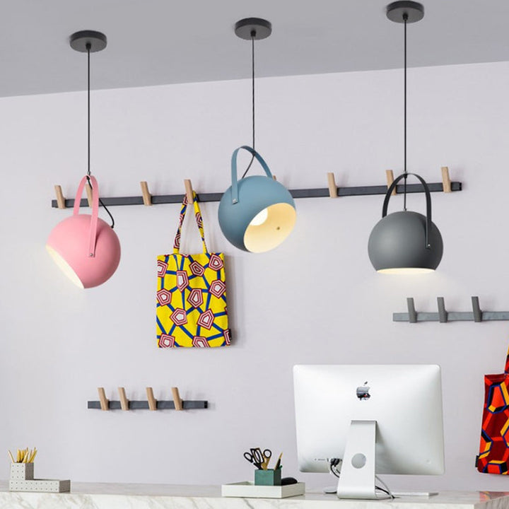 Zeitgenössische kreative Macaron Orb Aluminium 1-Licht Pendelleuchte für Schlafzimmer 