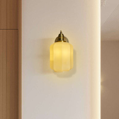 Nordic Vintage Minimalist Copper Glass 1-Light Wall Sconce Lamp