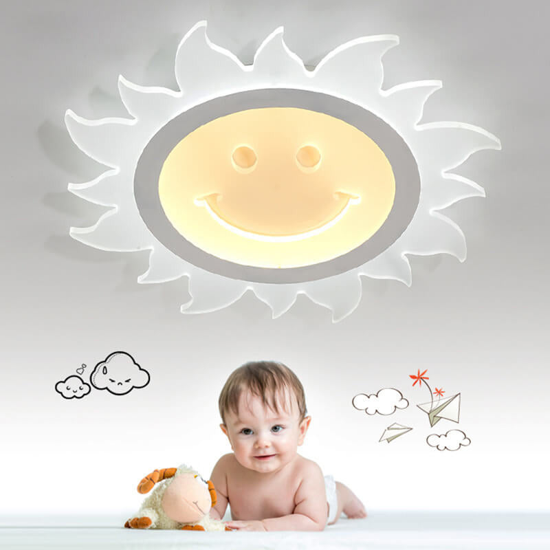 Creative Cartoon Smiley Sun LED Flush Mount Ceiling Light