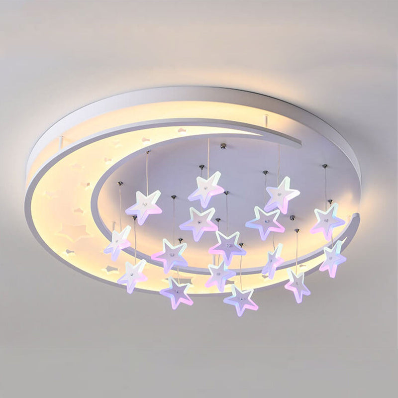 Modern Creative Star Hanging Round LED Flush Mount Ceiling Light