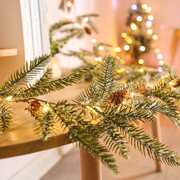 Weihnachten Tannennadel Tannenzapfen LED dekorative Lichterketten 