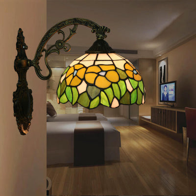 European Tiffany Glass 1-Light Wall Sconce Lamp