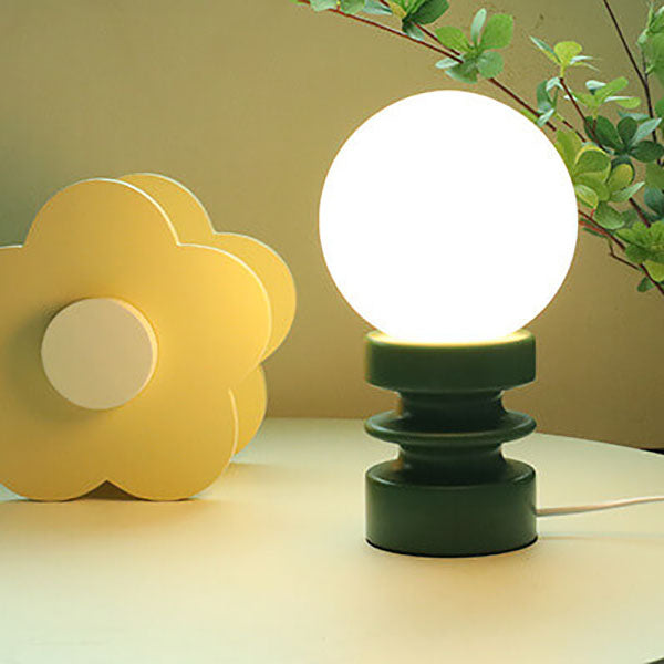 Lámpara de mesa vintage de vidrio sólido naranja de 1 luz 