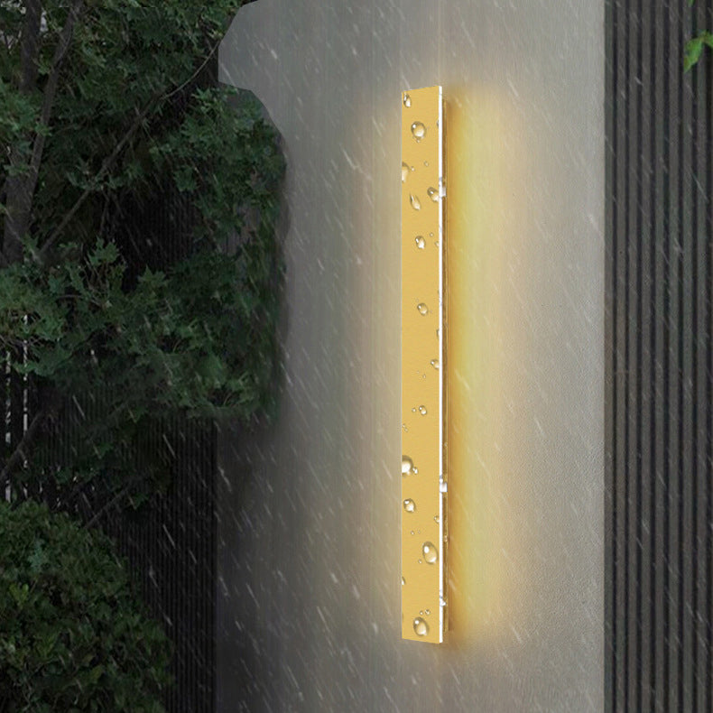 Outdoor Modern Simple Gold Long Strip Acrylic Iron Waterproof LED Wall Sconce Lamp