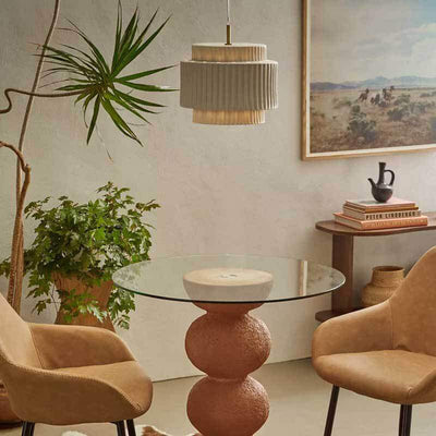 Vintage Cream Style Cylinder Drum 1-Light Pendant Light