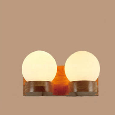 Modern Japanese Glass Shade Spherical 1-Light Wall Sconce Lamp