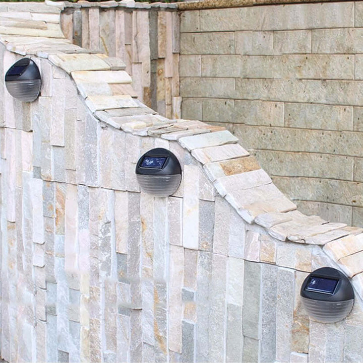 Solar Halbkreis 6 LED Außen Terrasse Zaun Wandleuchte 