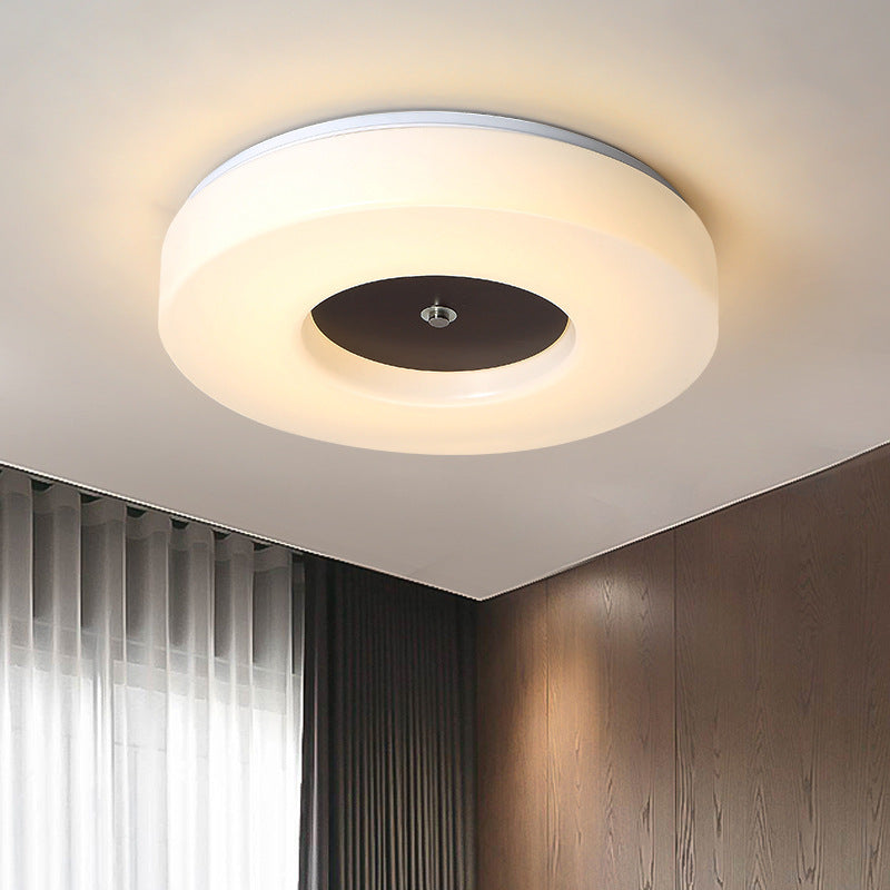 Luz de techo empotrada LED acrílica redonda de nogal chino minimalista 