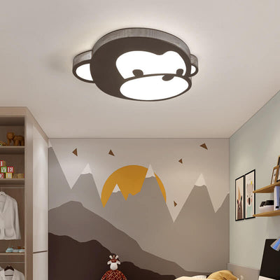 Childlike Cartoon Monkey Design LED Flush Mount Light