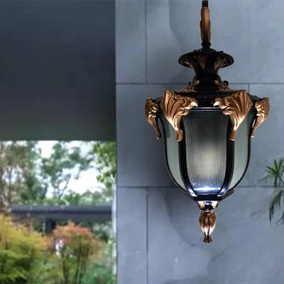 European Retro Lantern Glass Outdoor Waterproof 1-Light Wall Sconce Lamp