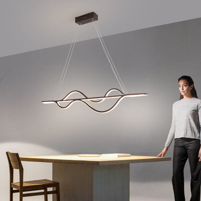 Modern Minimalist Lines LED Island Light Chandelier