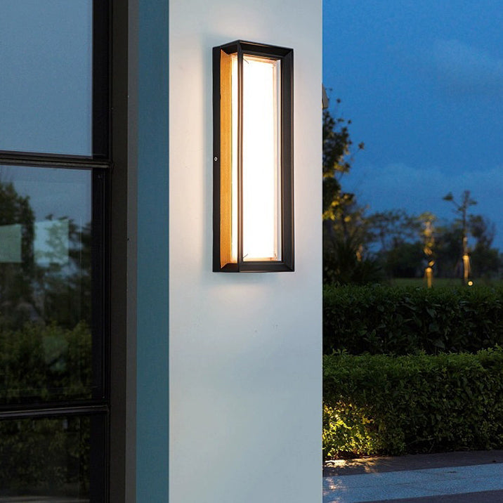 Applique Murale Carrée en Aluminium Imperméable Contemporaine avec LED pour Patio Extérieur 