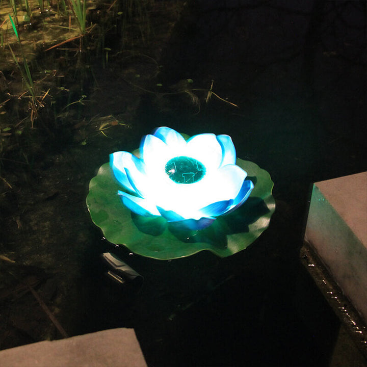 Creative Lotus Flower Wasserdichtes Solar-LED-Patio-Teich-Wasser-Schwimmlicht im Freien 