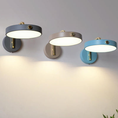 Modern Minimalist Macaron Solid Color Round Head Iron Acrylic LED Wall Sconce Lamp