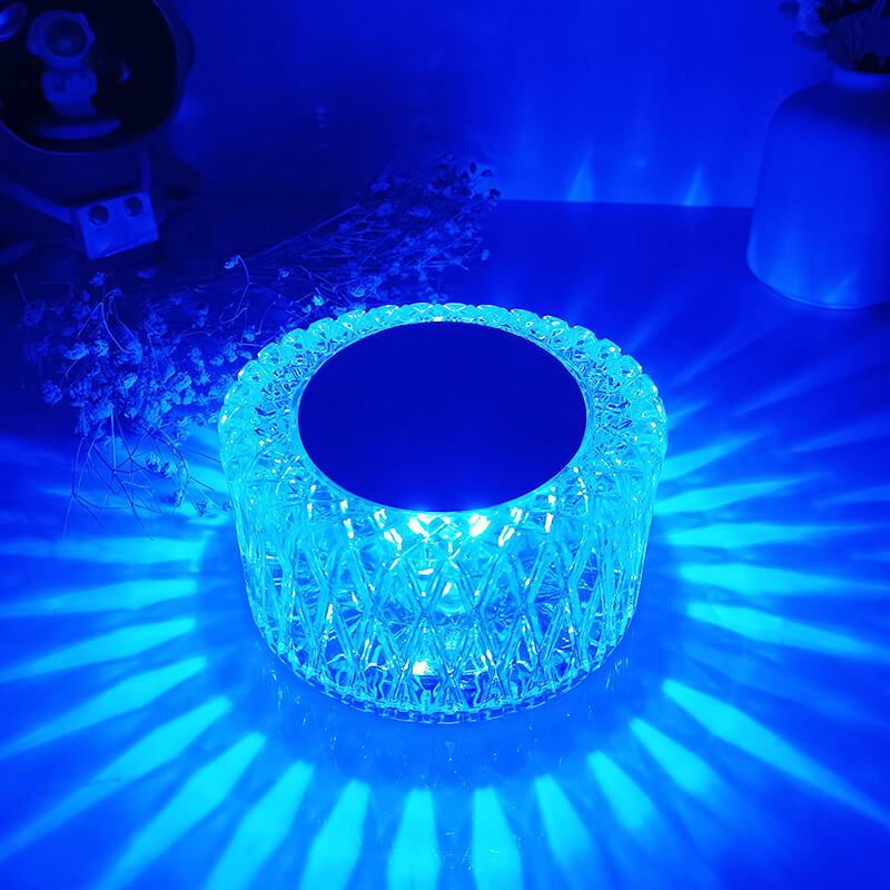 مصباح طاولة بإضاءة ليلية LED RGB بلوري على شكل عش طائر إبداعي 