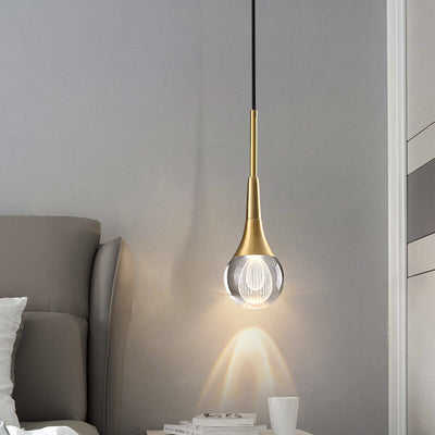 Moderne Luxus Glas Tropfen Messing LED Pendelleuchte 
