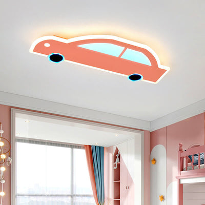 Cartoon Creative Car Shape Iron LED Flush Mount Ceiling Light