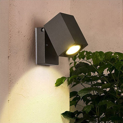 Modern Outdoor Waterproof Square Spotlight Adjustable Angle LED Garden Wall Sconce Lamp